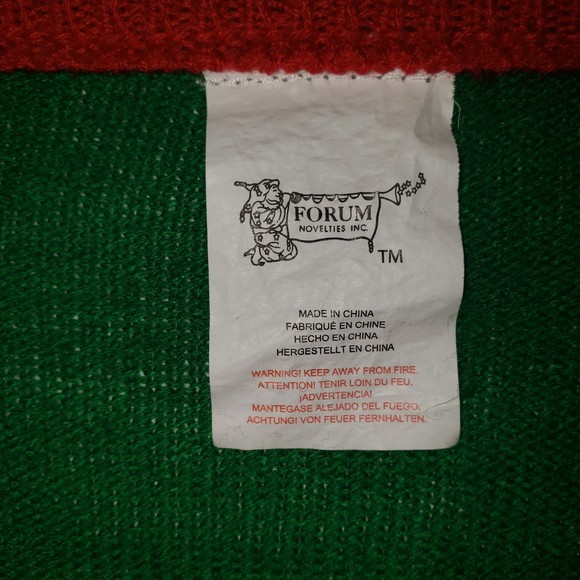 NAUGHTY Green Red Ugly Christmas Sweater Fits Sizes M - L - Picture 4 of 6